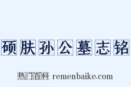 硕肤孙公墓志铭是什么意思的图片
